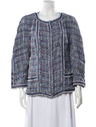 Pre-owned Chanel 2009 Tweed Pattern Jacket In Blue