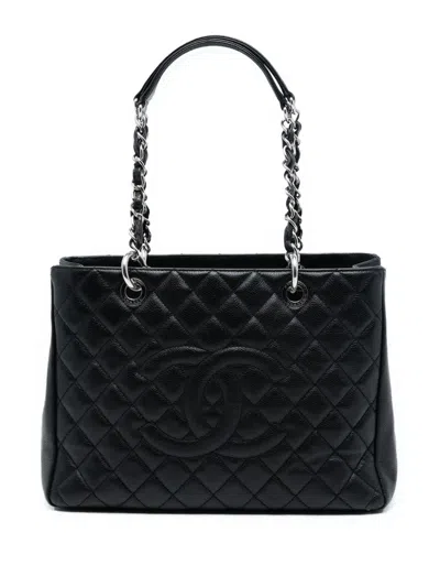 Pre-owned Chanel 2009-2010 Caviar Grand Shopping Tote Bag In Black