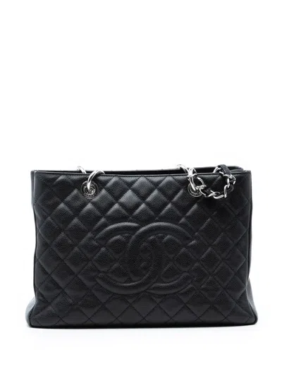 Pre-owned Chanel 2009-2010 Caviar Grand Shopping Tote Bag In Black