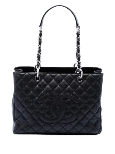 Pre-owned Chanel 2009-2010 Caviar Grand Shopping Tote Bag In Black