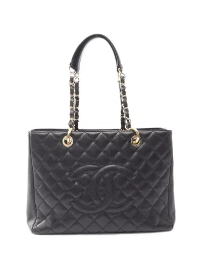 Pre-owned Chanel 2009-2010 Gst Matelassé Tote Bag In Black