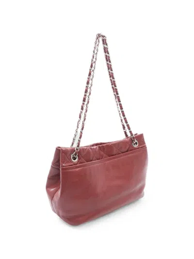 Pre-owned Chanel 2009-2010 Matelasse Coco Mark Tote Bag In Red