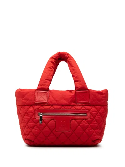 Pre-owned Chanel 2009-2010 Small Quilted Nylon Coco Cocoon Tote Bag In Green