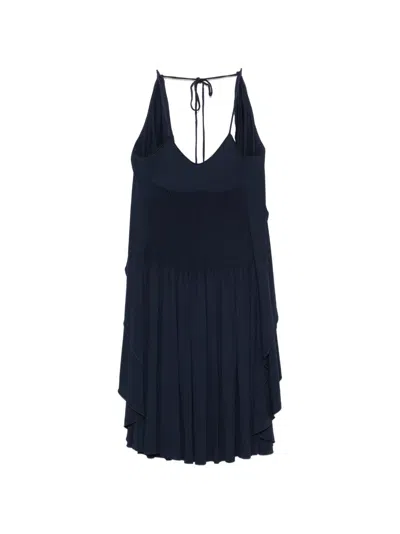 Pre-owned Chanel 2009s Pleated Mini Dress In Blue
