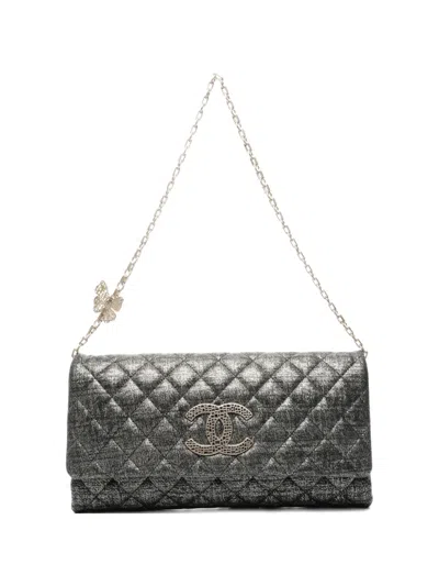 Pre-owned Chanel 2010-2011 Butterfly Chain Shoulder Bag In Black