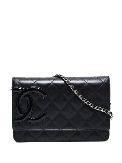 Pre-owned Chanel 2010-2011 Cambon Line Cahin Cross-body Bag In Black