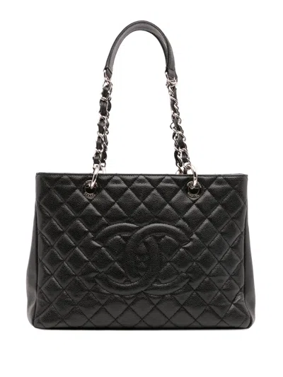 Pre-owned Chanel 2010-2011 Caviar Grand Shopping Tote Bag In Black