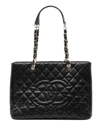 Pre-owned Chanel 2010-2011 Caviar Grand Shopping Tote Bag In Black