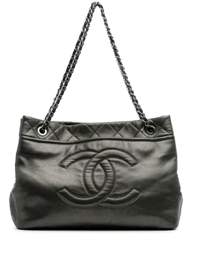 Pre-owned Chanel 2010-2011 Cc Metallic Caviar Soft Tote Bag