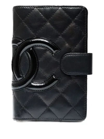 Pre-owned Chanel 2010-2011 Coco-detail Bifold Wallet In Black