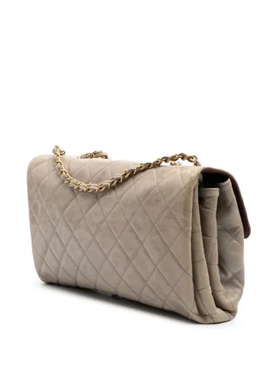 Pre-owned Chanel 2010-2011 Jumbo Cc Quilted Calfskin Straight Flap Shoulder Bag