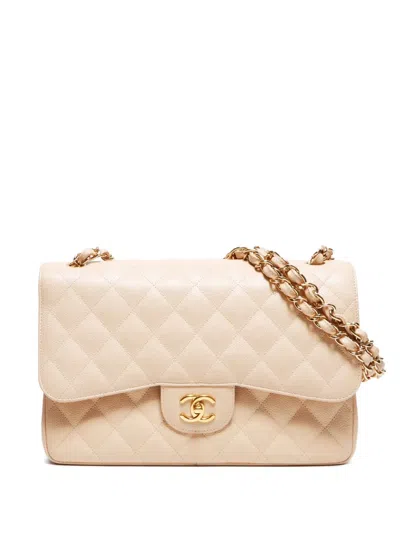 Pre-owned Chanel 2010-2011 Jumbo Double Flap Handbag In 中性色