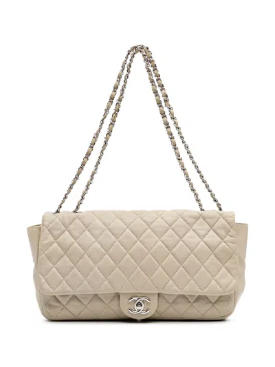 Pre-owned Chanel 2010-2011 Jumbo Quilted Lambskin Coco Rain Flap Shoulder Bag
