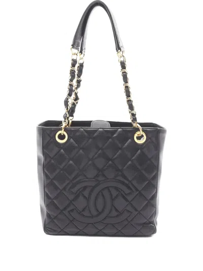 Pre-owned Chanel 2010-2011 Matelasse Chain Tote Bag In Black