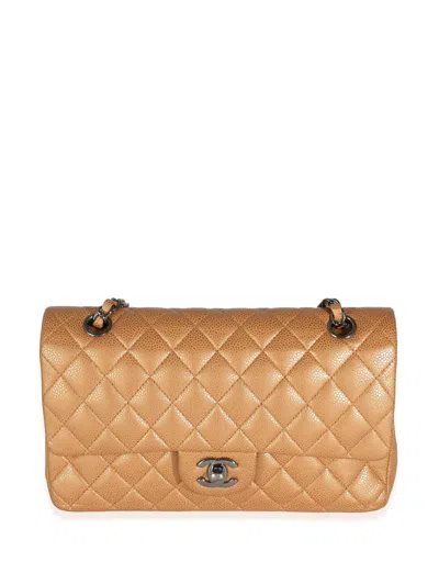 Pre-owned Chanel 2010-2011 Medium Double Flap Shoulder Bag In 中性色