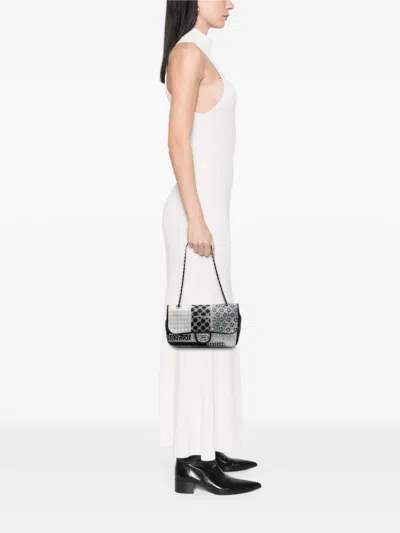 Pre-owned Chanel 2010-2011 Medium Pvc And Tweed Patchwork Single Flap Shoulder Bag
