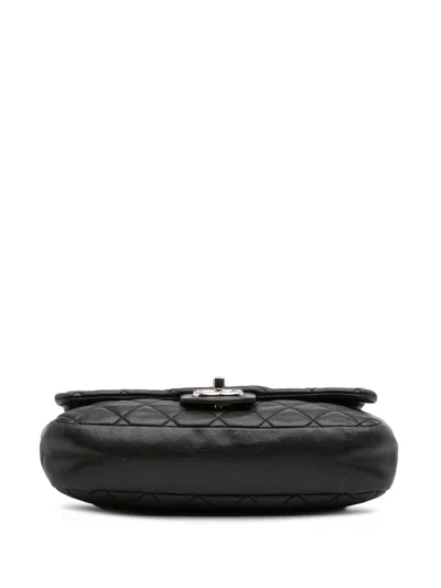 Pre-owned Chanel 2010-2011 Medium Quilted Lambskin Coco Rain Flap Shoulder Bag In Black