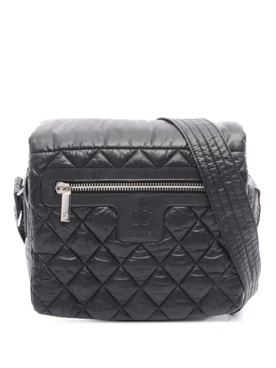 Pre-owned Chanel 2010-2011 Small Nylon Coco Cocoon Flap Crossbody Bag In Black