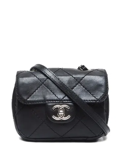 Pre-owned Chanel 2010-2011 Small Wild Stitch Shoulder Bag In Black