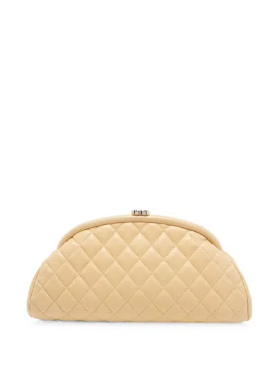 Pre-owned Chanel 2010- 2011 Timeless Quilted Clutch Bag In Neutral