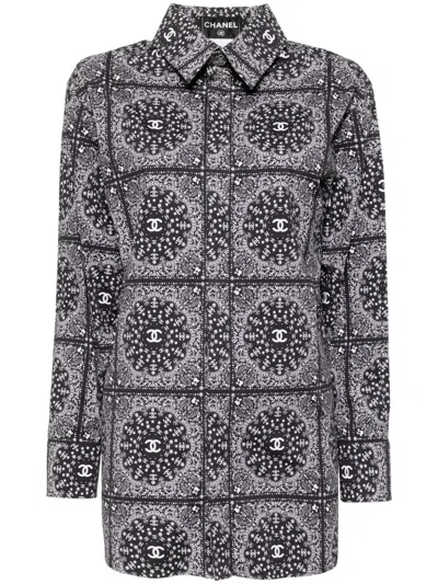 Pre-owned Chanel 2010-2020s Printed Shirt In Black
