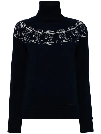 Pre-owned Chanel 2010-2020s Printed Sweater In 蓝色