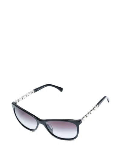 Pre-owned Chanel 2010-2025 Chain-detail Sunglasses In Black