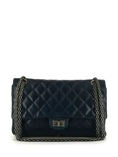 Pre-owned Chanel 2010 2.55 Reissue Shoulder Bag In Blue