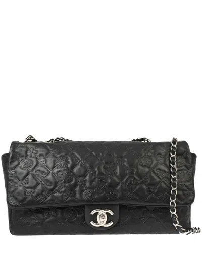 Pre-owned Chanel 2010 Icon Single Flap Shoulder Bag In ブラック