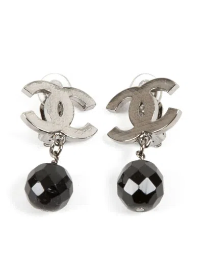 Pre-owned Chanel 2010 Cc Earrings In Silver