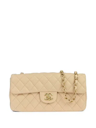 Chanel 2010 Cc-logo East-west Bag In Nude