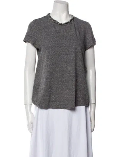 Pre-owned Chanel 2010 Crew Neck T-shirt In Grey
