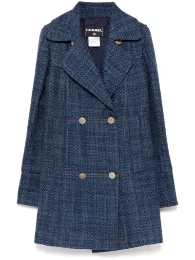 Pre-owned Chanel 2010 Double-breasted Blazer In Blue