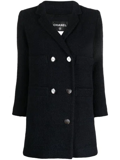 Pre-owned Chanel 2010 Double-breasted Bouclé Jacket In Blue