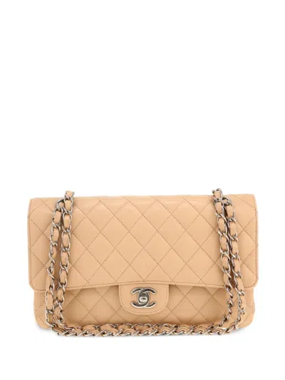 Pre-owned Chanel 2010 Double Flap Shoulder Bag In Neutrals