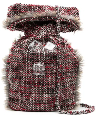 Pre-owned Chanel 2010 Hot-water-bottle Tweed Crossbody Bag In Multicolour