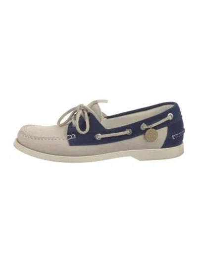 Pre-owned Chanel 2010 Interlocking Cc Logo Loafers In Neutral