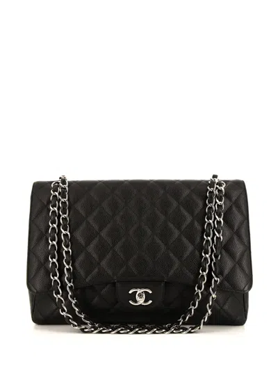 Pre-owned Chanel 2010 Jumbo Timeless Shoulder Bag In Black