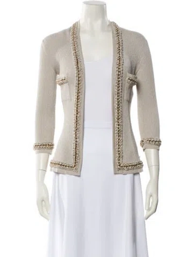 Pre-owned Chanel 2010 Open Front Sweater In Neutral