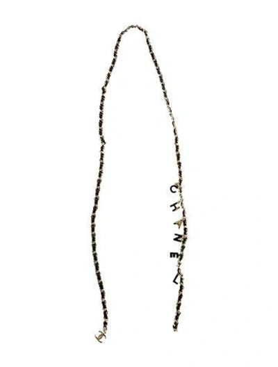 Pre-owned Chanel 2010 Skinny Chain-link Belt In Gold