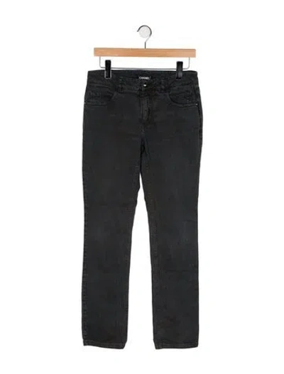 Pre-owned Chanel 2010 Straight Leg Jeans In Gray