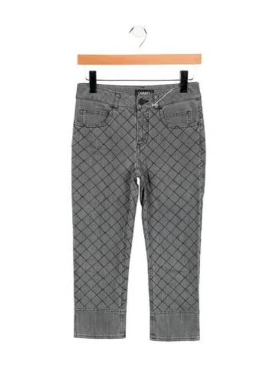 Pre-owned Chanel 2010 Straight Leg Jeans In Gray