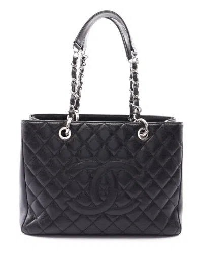 Pre-owned Chanel 2010-2011 Caviar Grand Shopping Tote Bag In Black