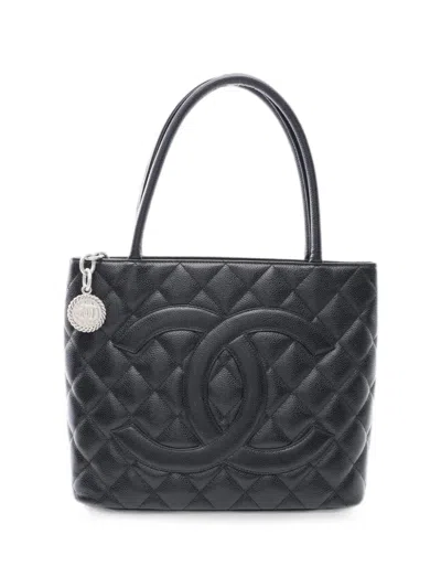 Pre-owned Chanel 2010-2011 Quilted Reissue Tote Bag In Black