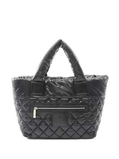 Pre-owned Chanel 2010-2011 Small Coco Cocoon Reversible Tote Bag In Black
