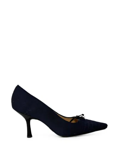 Pre-owned Chanel 2010-2020s Bow Cc Pumps In Blue