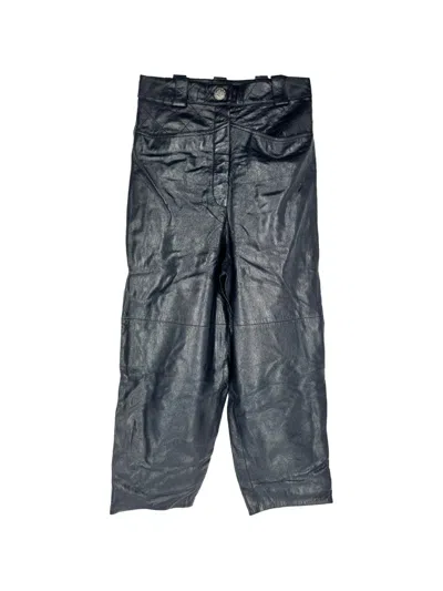 Pre-owned Chanel 2010-2020s Quilted Cc Logo Trousers In Black