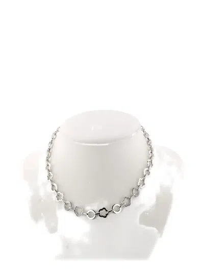 Pre-owned Chanel 2010s Camelia White Gold Necklace In Silver