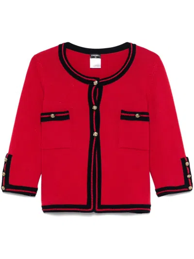 Pre-owned Chanel 2010s Cashmere Cardigan In Red