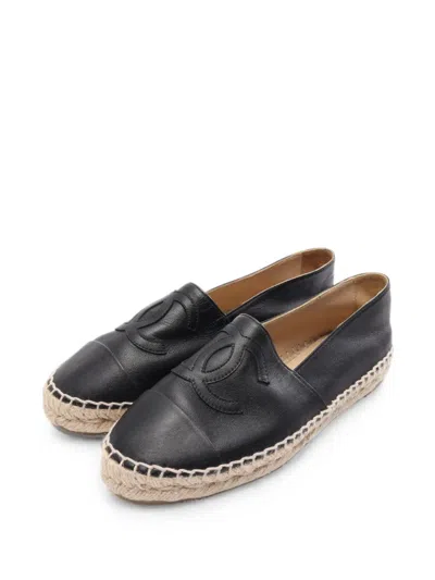Pre-owned Chanel 2010s Cc Logo Espadrilles In Black